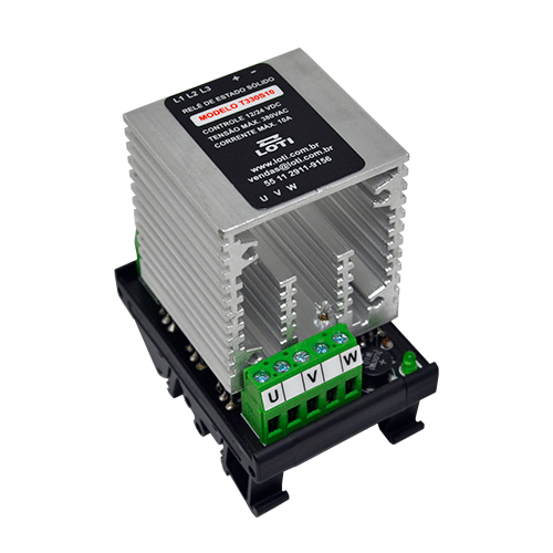 Relé de estado sólido trifásico LOTI T300 para aquecimento industrial até 300A